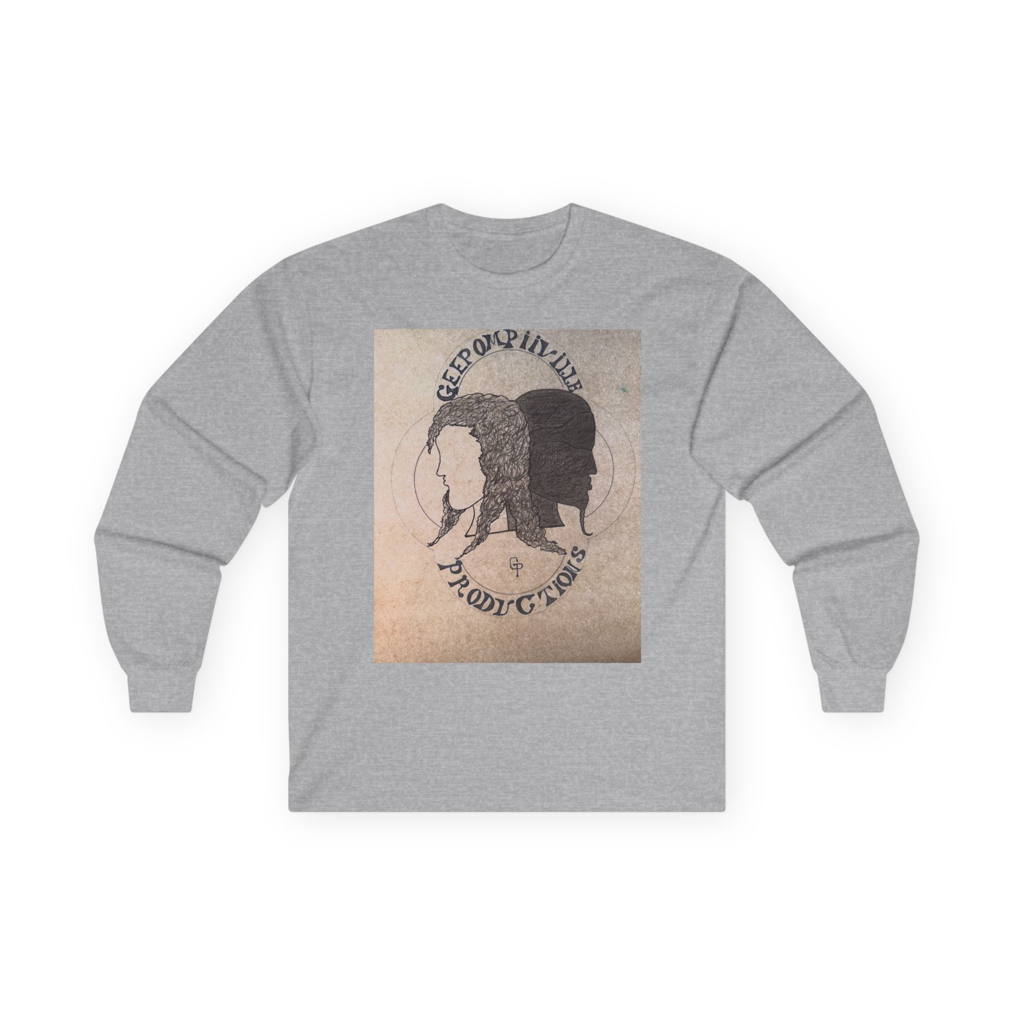Retro Dual-Profile Long Sleeve Tee — 'Keep Our Mind' Vintage Art Graphic - Image 7
