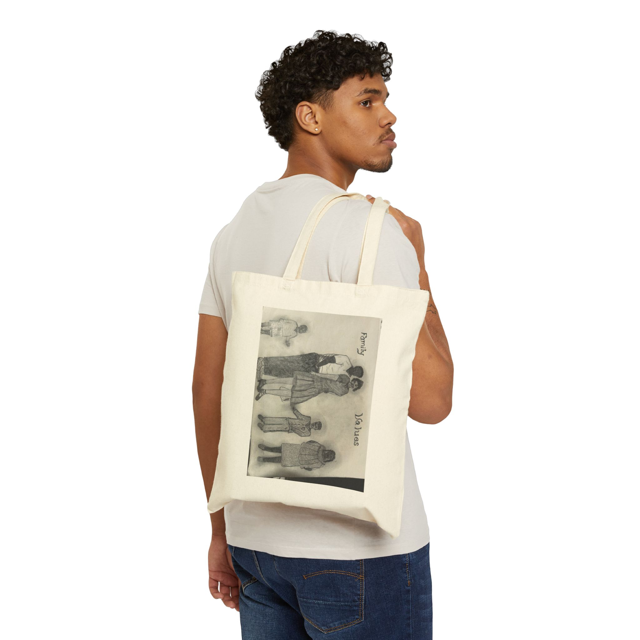 Vintage Family Photo Tote Bag — Personalized Retro Canvas Tote - Image 3