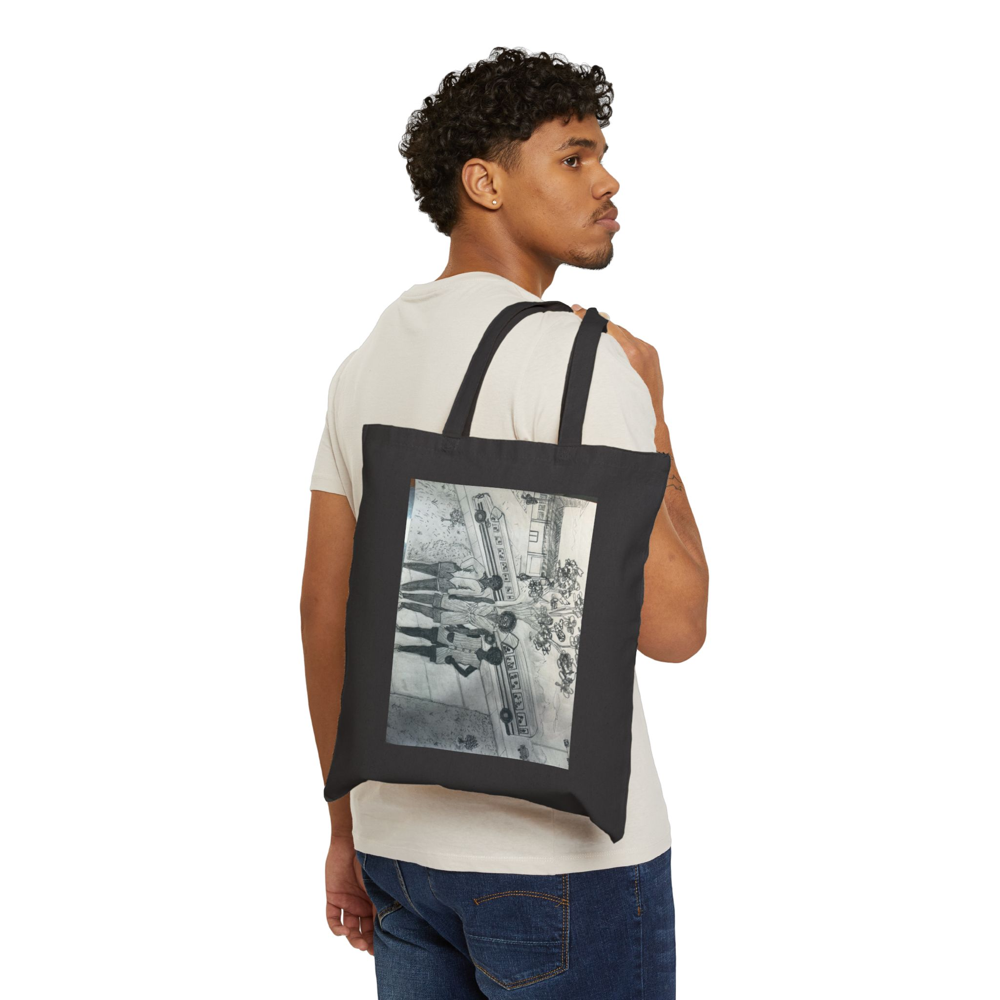 Vintage Family Photo Tote Bag — Personalized Retro Canvas Tote - Image 8