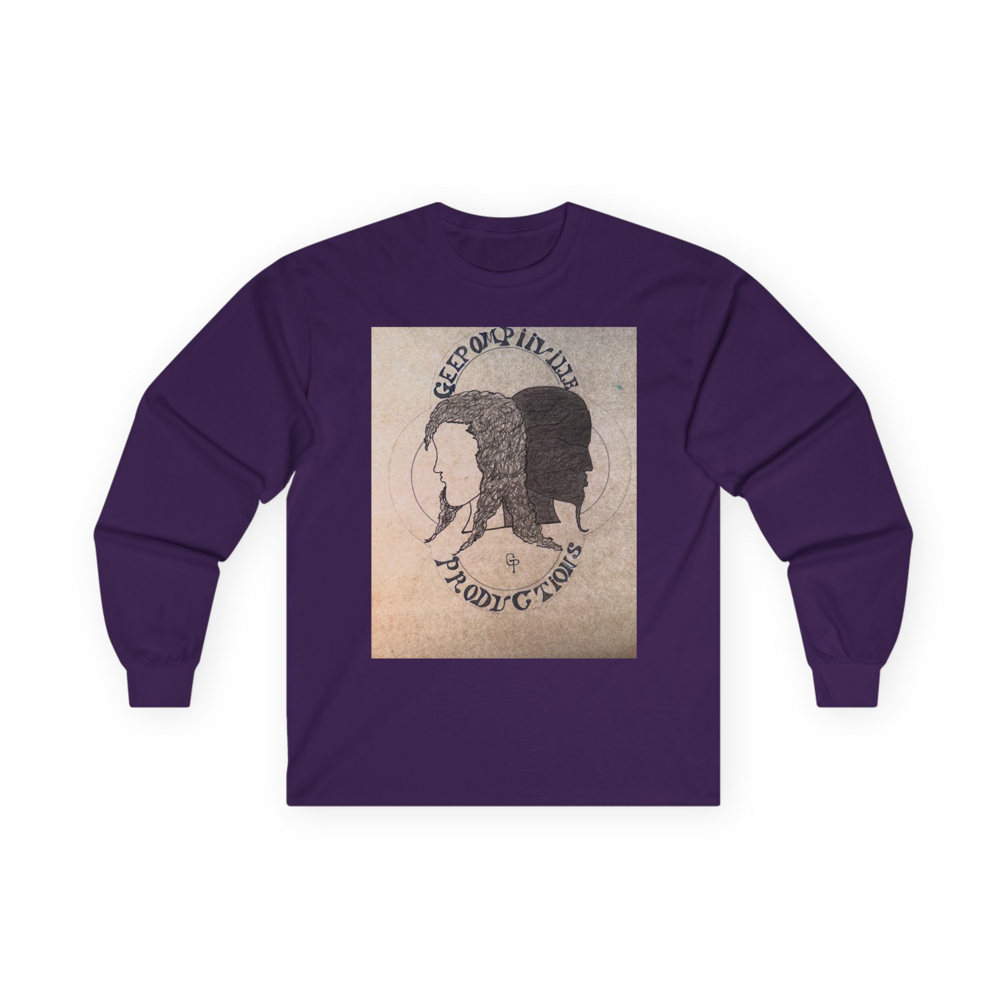 Retro Dual-Profile Long Sleeve Tee — 'Keep Our Mind' Vintage Art Graphic - Image 22