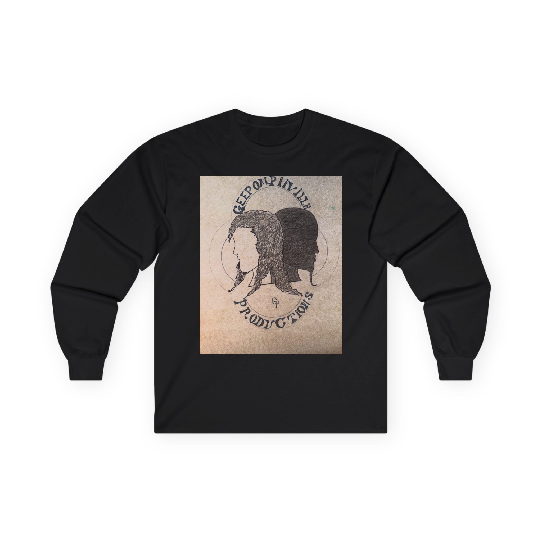 Retro Dual-Profile Long Sleeve Tee — 'Keep Our Mind' Vintage Art Graphic - Image 4