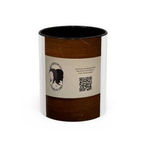 Coffee Mug — Vintage Wood Grain Logo Design with QR Code (11oz/15oz)