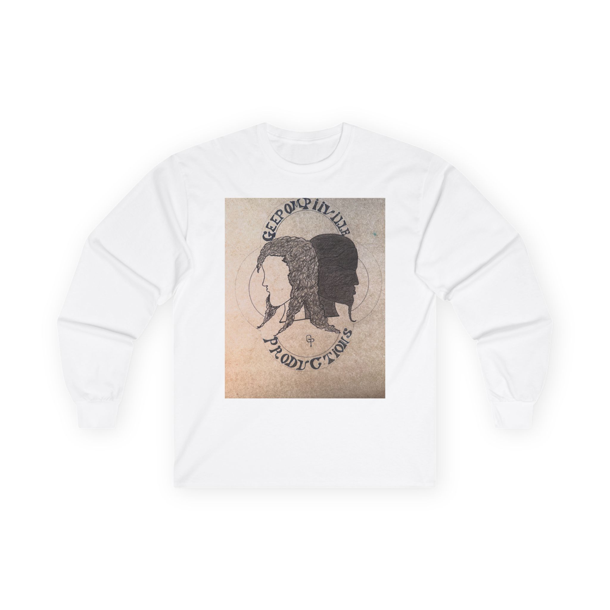 Retro Dual-Profile Long Sleeve Tee — 'Keep Our Mind' Vintage Art Graphic