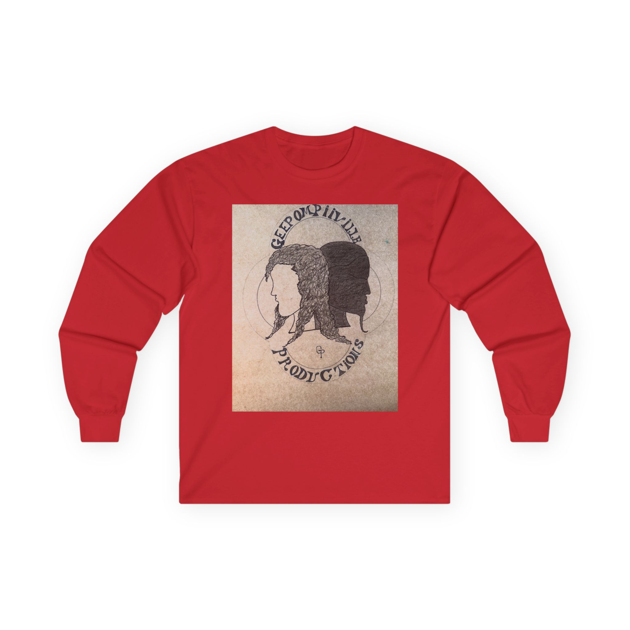 Retro Dual-Profile Long Sleeve Tee — 'Keep Our Mind' Vintage Art Graphic - Image 25