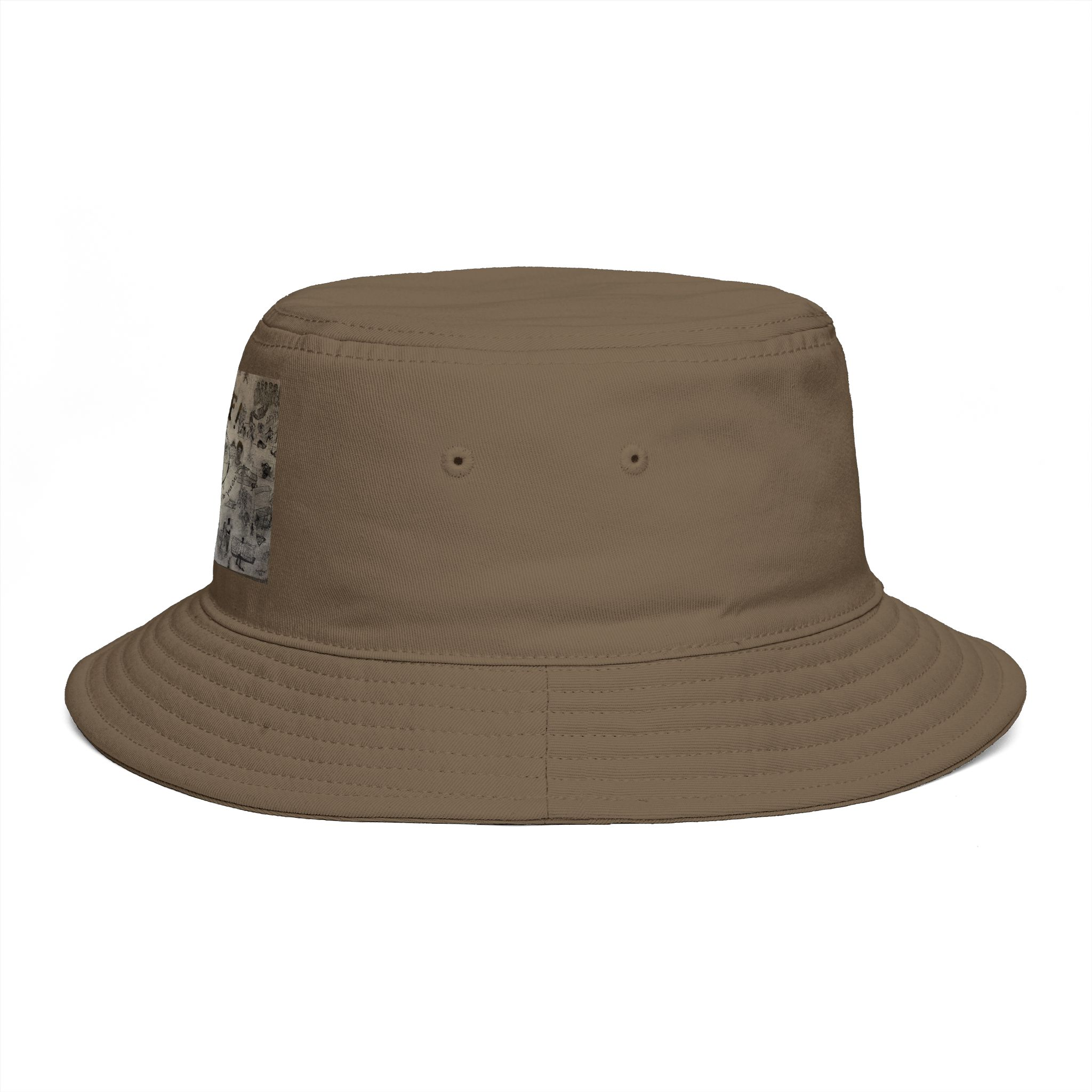 Vintage Map Patch Bucket Hat — Rustic Brown Explorer Sun Hat - Image 15