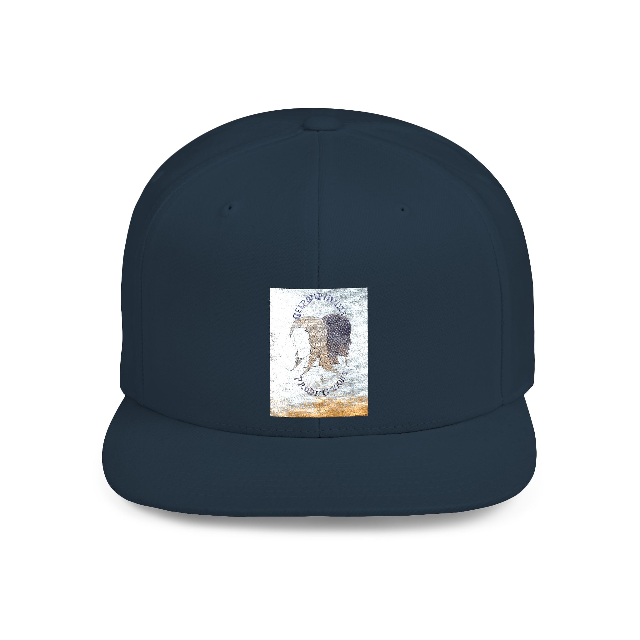 Snapback Hat — Abstract Ocean Wave Block Design - Image 9