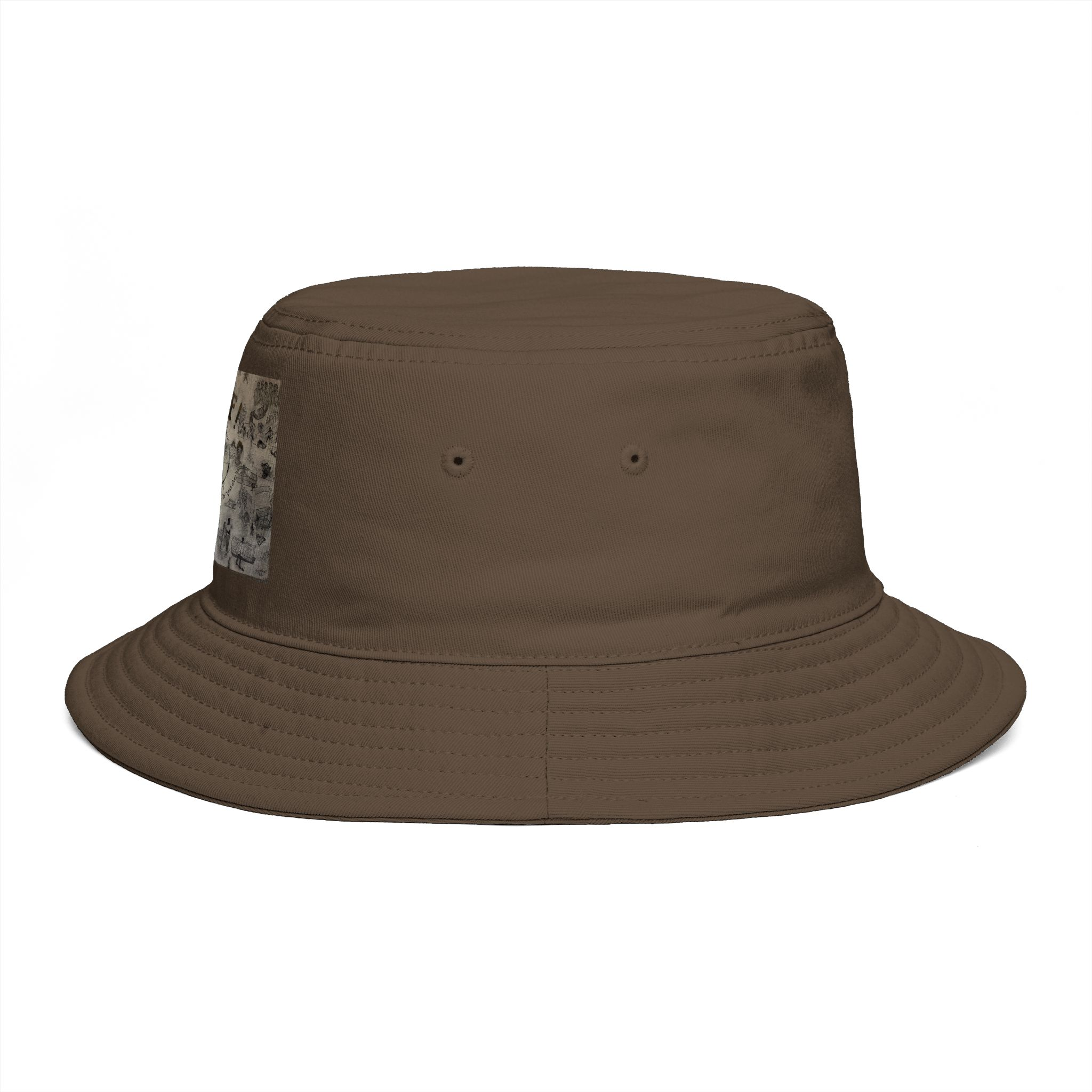 Vintage Map Patch Bucket Hat — Rustic Brown Explorer Sun Hat - Image 19
