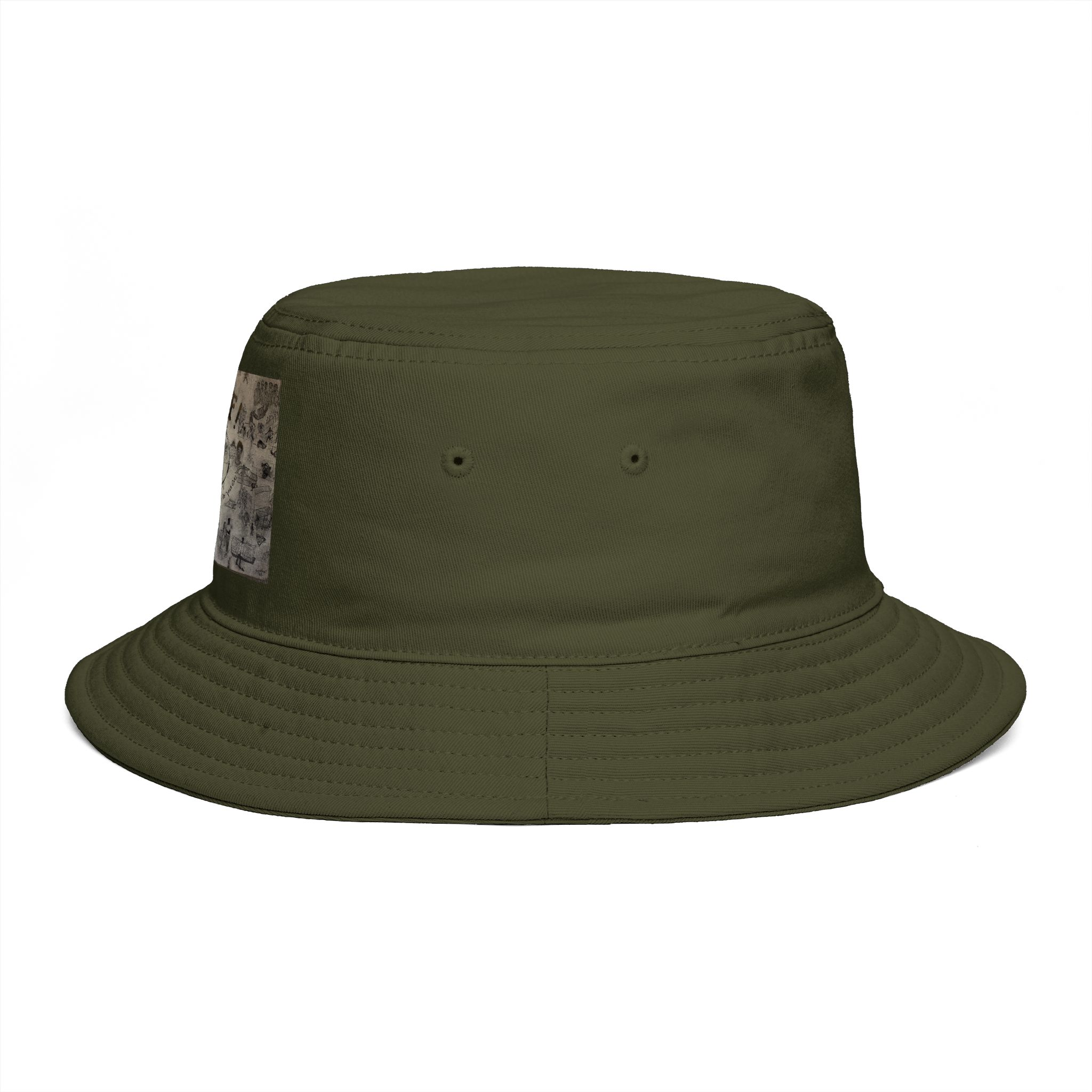 Vintage Map Patch Bucket Hat — Rustic Brown Explorer Sun Hat - Image 27
