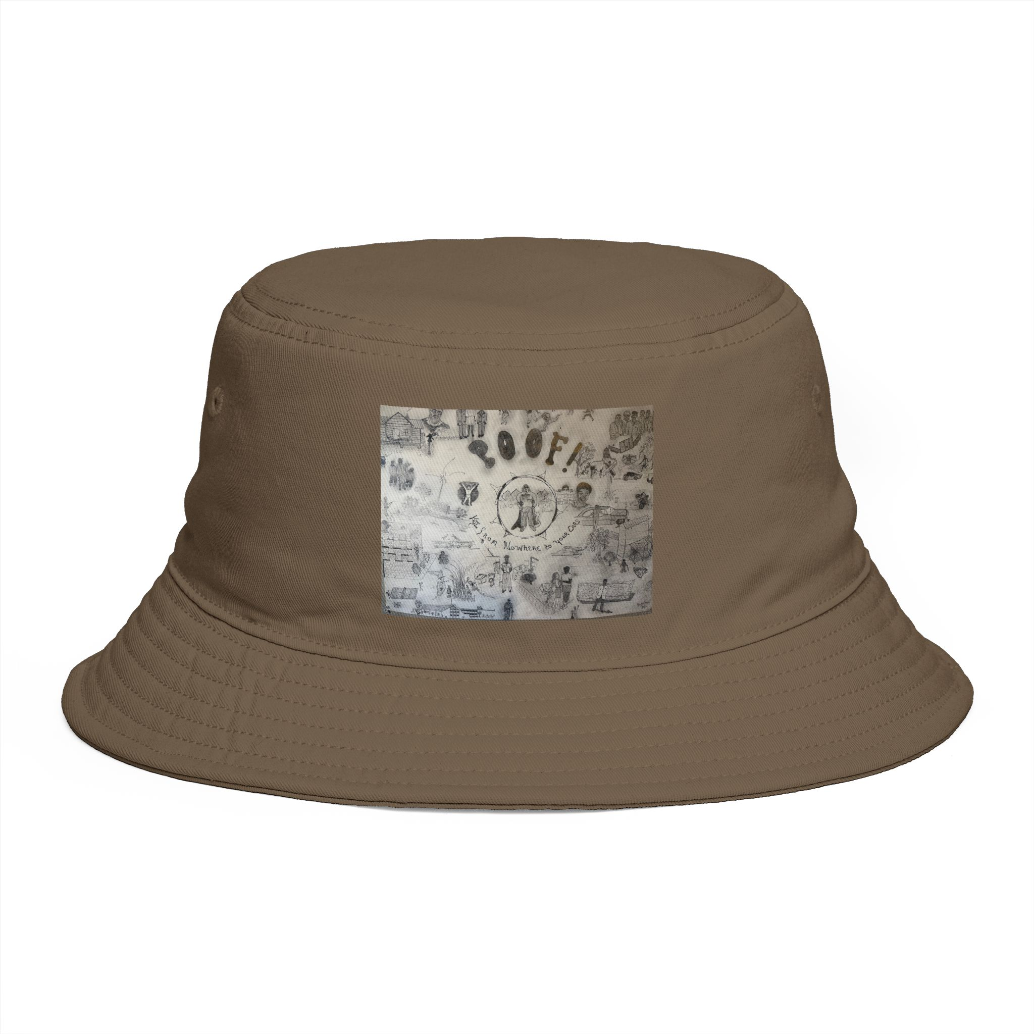 Vintage Map Patch Bucket Hat — Rustic Brown Explorer Sun Hat - Image 13
