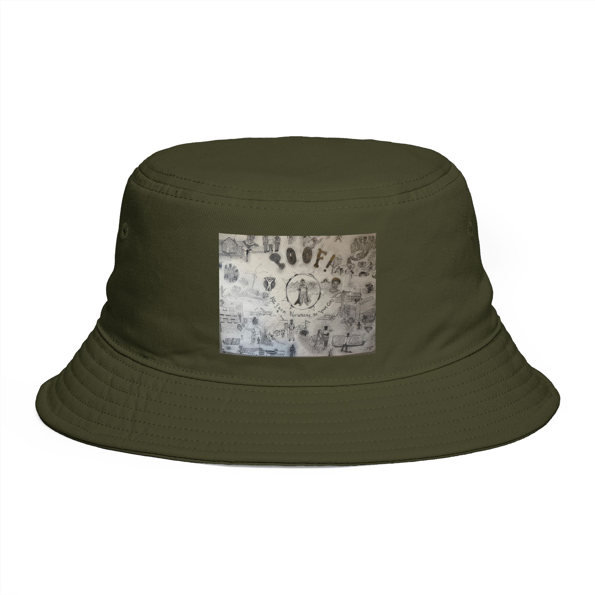 Vintage Map Patch Bucket Hat — Rustic Brown Explorer Sun Hat - Image 25