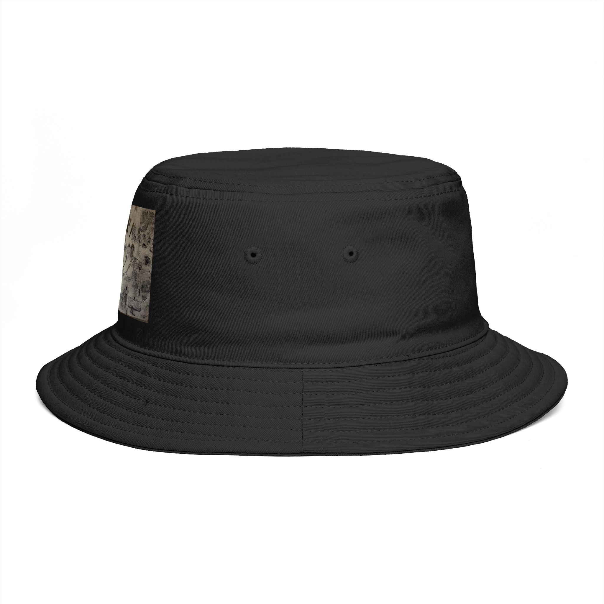 Vintage Map Patch Bucket Hat — Rustic Brown Explorer Sun Hat - Image 7