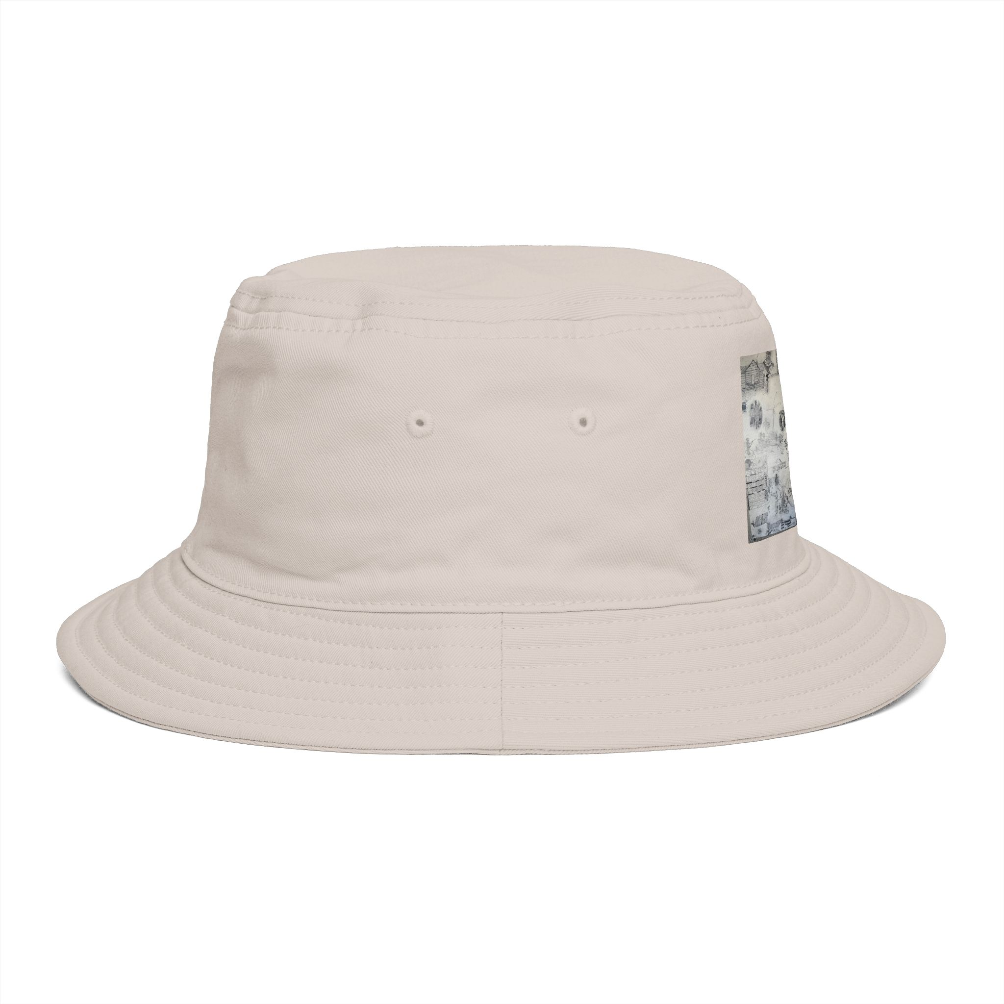 Vintage Map Patch Bucket Hat — Rustic Brown Explorer Sun Hat - Image 12