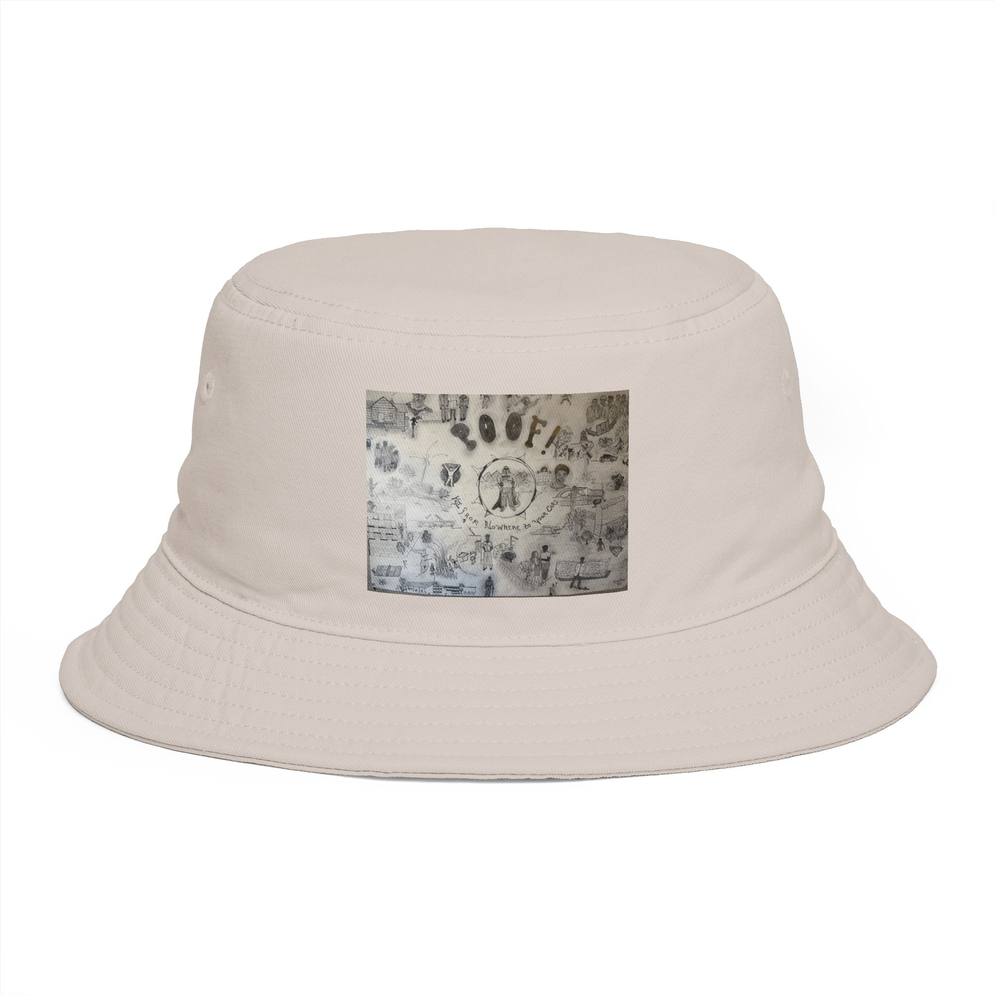Vintage Map Patch Bucket Hat — Rustic Brown Explorer Sun Hat - Image 9